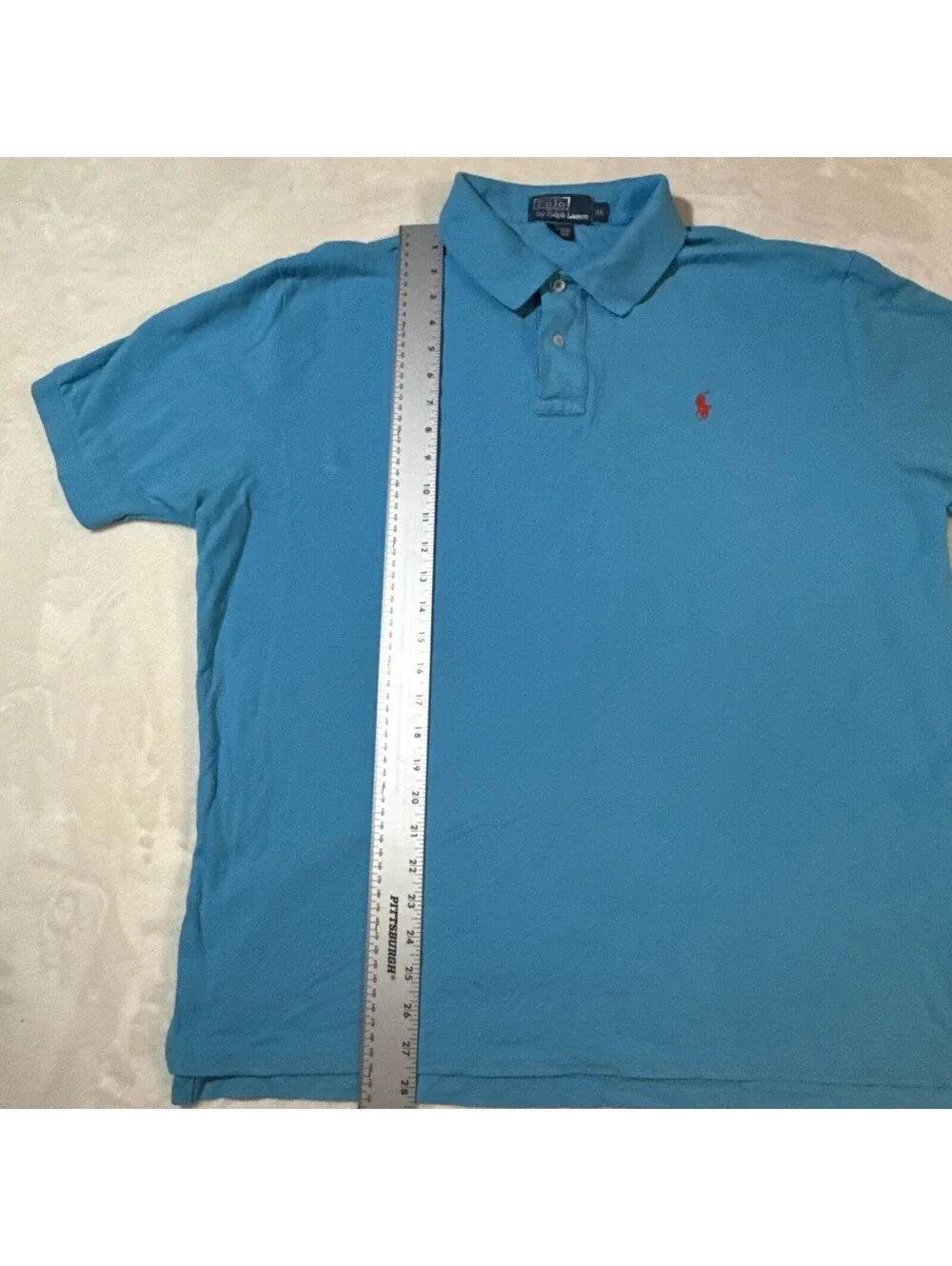 Vintage Polo Ralph Lauren Polo Shirt Mens XL Blue Short Sleeve Pony